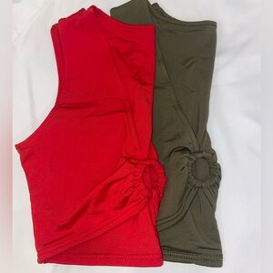 BUNDLE V-Neck Plunge Ring Crop Tops 🌹
